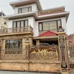 THI CÔNG LAN CAN NHÔM ĐÚC CHO BIỆT THỰ BÌNH ĐẠI